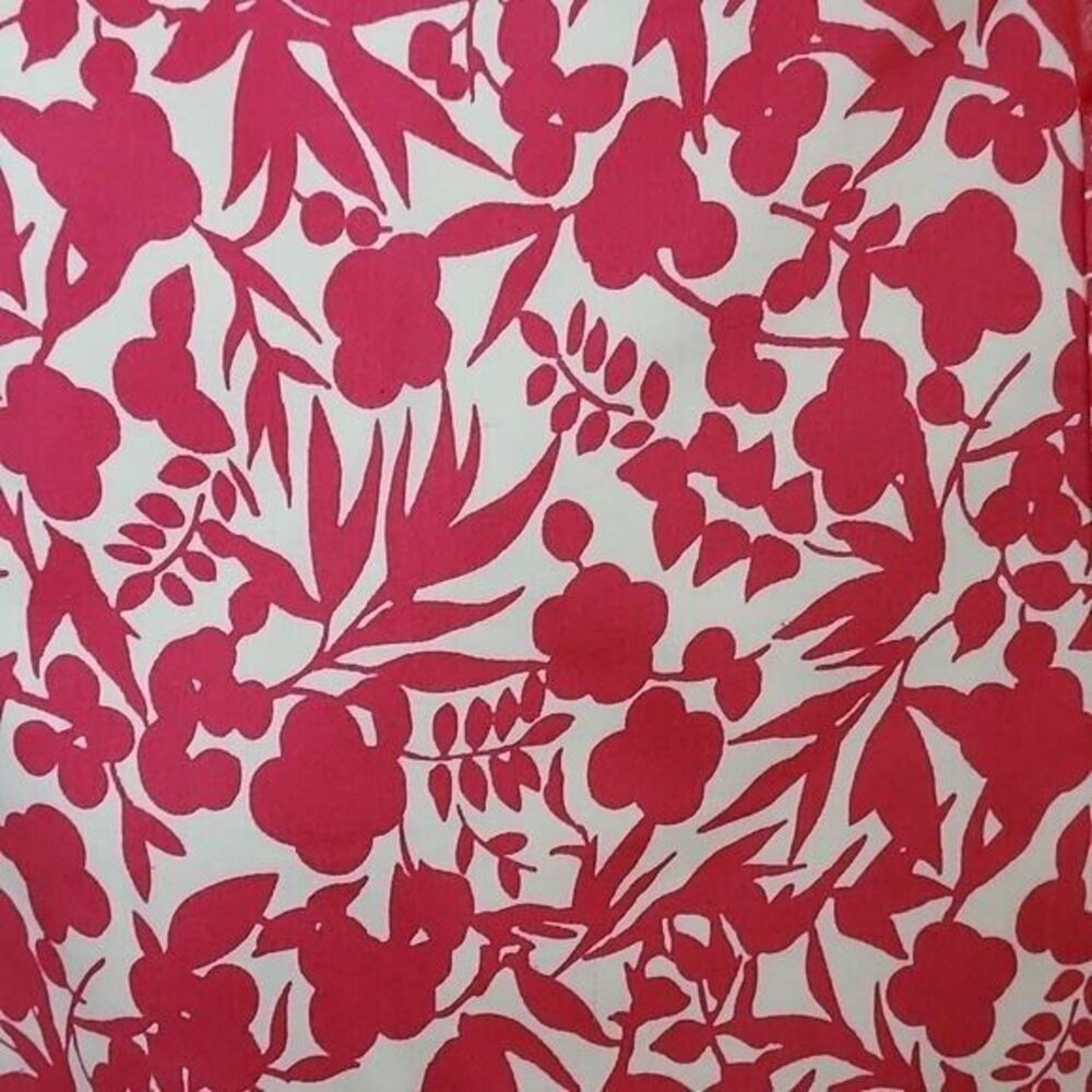 Autography NY Sz 2 Hot Pink Floral A Line Full Skirt Midi Retro Flowers White - Picture 3 of 9